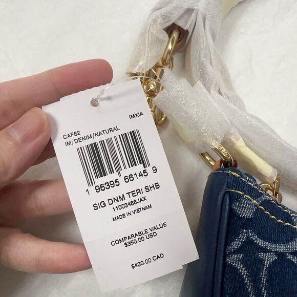 NWT Limited Coach Large Teri Crossbody Bag In Signature Denim CAF82 - Picture 7 of 9